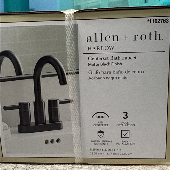 Allen + Roth Matte Black Bath Faucet
